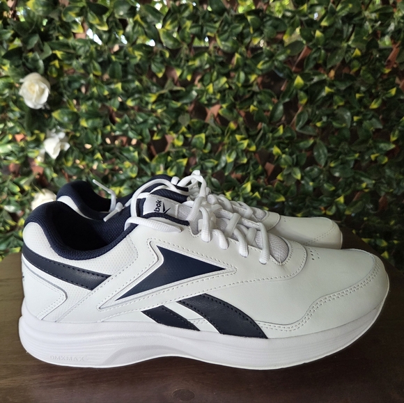 Reebok Walk Ultra 7 DMX Max Shoes White Navy Blue US Men's Size 10 EU 43 NWT - Picture 1 of 15
